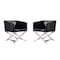 Manhattan Comfort Hollywood Lounge Accent Chair in Black and Polished Chrome, PK2 2-AC050-BK - alternate 1